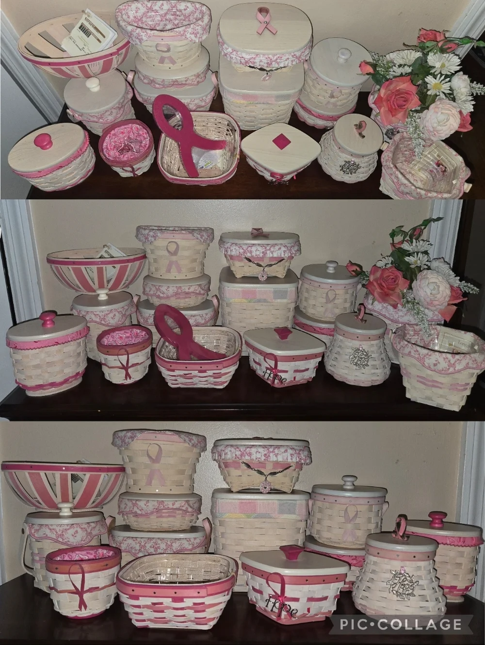 Longaberger Handmade Baskets Horizon Of Hope Bundle Of 27